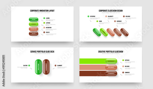 Product Report Four Five Two Three Step Infographic Slideshow Template Vector Illustration Collection. Market Analysis 4 5 2 3 Element Diagram Frame Layout Set.