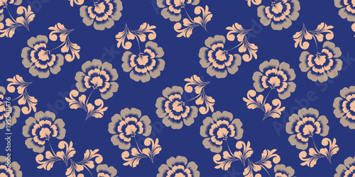 Exotic hand drawn flowers, seamless patterns with floral for fabric, textiles, clothing, wrapping paper, cover, banner, home decor, abstract backgrounds