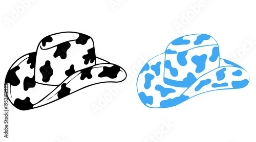 cowboy hat icon illustration, vector cowboy hat silhouette - Vector