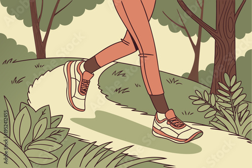 woman walking in the park