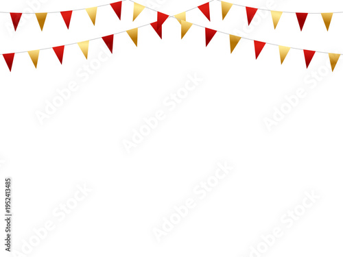 ガーランド三角ひも、曲線、m金10赤F5