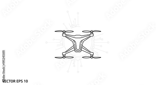 Aerial Drone View Technology - Modern Quadcopter Device