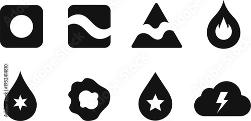 Collection of Natural Elements and Weather Icon Designs