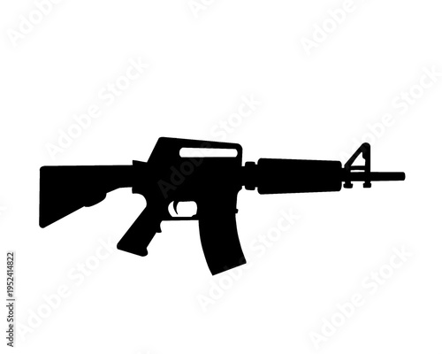 Silhouette of a rifle, a long-barreled firearm, an icon of global issues
