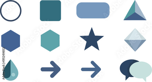 Minimalist geometric shapes and icons for design