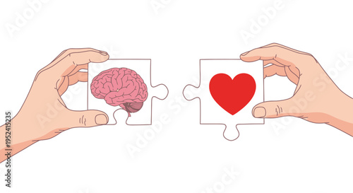 Connecting emotions and thoughts puzzle pieces