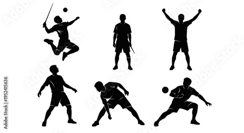Sports Silhouettes: Athletes in Action Poses Collection