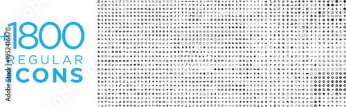 1800+ Regular Line Icons Pack, UI Essential Icon Set, Minimal Vector Icons Collection