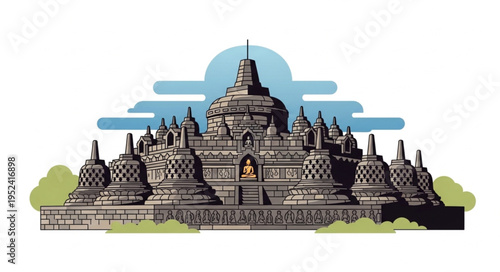 Borobudur Temple - A Majestic Buddhist Monument in Indonesia.