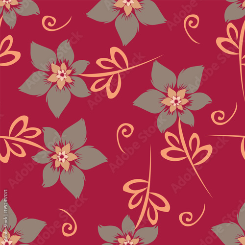 small flower seamless pattern on pink background