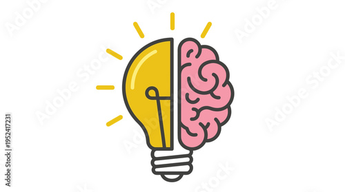 The Fusion of Bright Ideas and the Human Brain A Symbol of Innovation and Intelligence