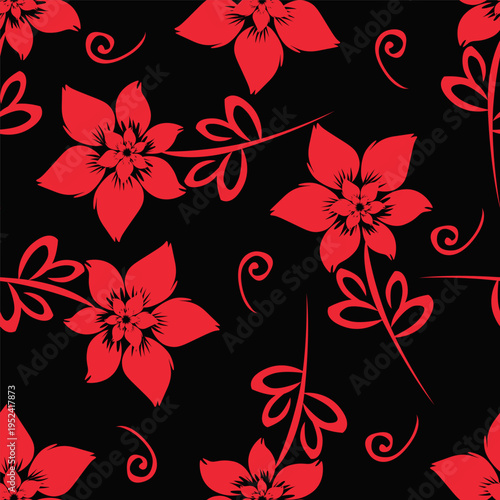 Seamless floral pattern, decorative ditsy print with gentle spring garden, wild plants. Cute botanical design with small hand drawn flowers, leaves, branches, herbs. Vector illustration.
