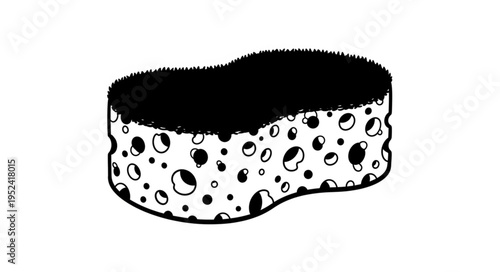 Illustration of a Cleaning Sponge with Abrasive Side.