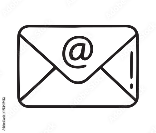 Email Notification Icon – Envelope with @ Symbol