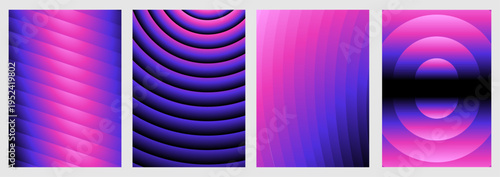 Vector illustration collection - trendy abstract creative minimalist prints and compositions with bright gradient colors - design templates for social media posts and stories, posters and banners