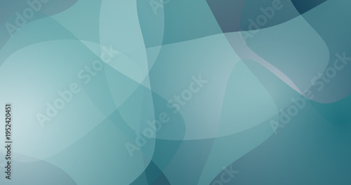 Abstract background with smooth flowing shapes in cool teal gradient color