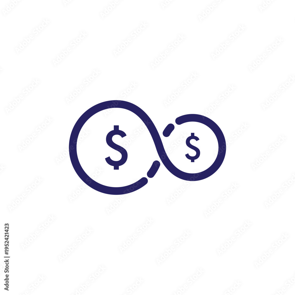 Fototapeta premium Money infinity icon