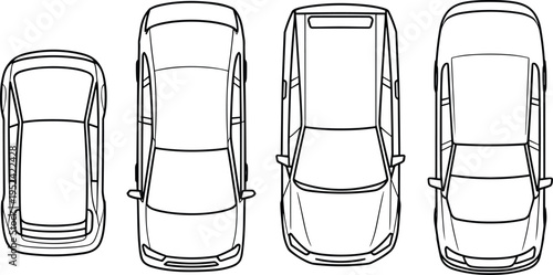 Black and white line of three vases and a pitcher with geometric patterns line vase abstract shapes