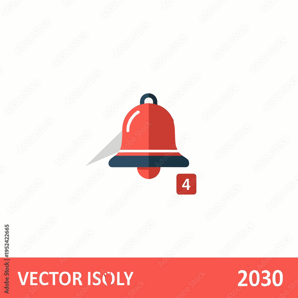 Fototapeta premium Notification Bell Flat Vector for Presentation, Website UI, and Infographic