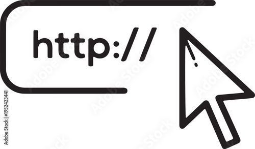 Black and white cursor on http link.
