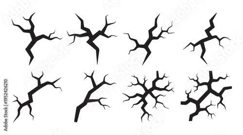 Cracked Surface Elements Collection for Design Grunge Texture Overlays