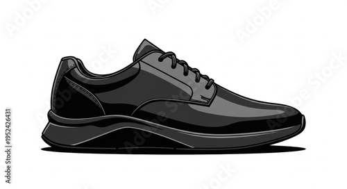 Elegant Black Leather Oxford Shoe for Formal Occasions.