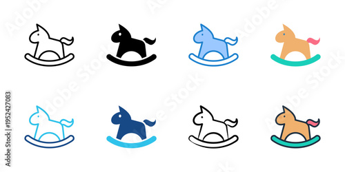 Toys icons set multiple style collection. Editable stroke 
