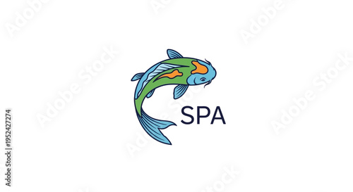 Koi Fish Symbolizing Peace and Serenity with SPA Text