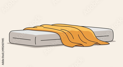 Unmade Bed with Orange Blanket, Simple Bedroom Furniture, Cozy Home Interior