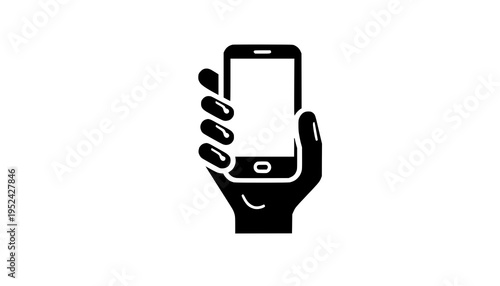 hand holding mobile phone with message