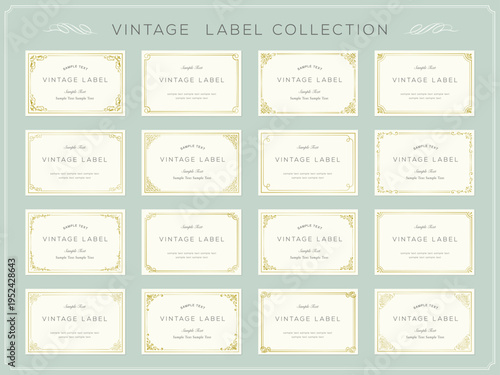 Photography Collection of vintage labels with decorative frames