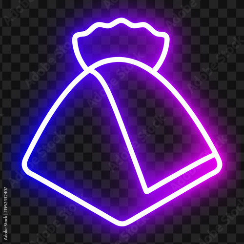 Neon Money Bag Icon Wealth Finance Savings