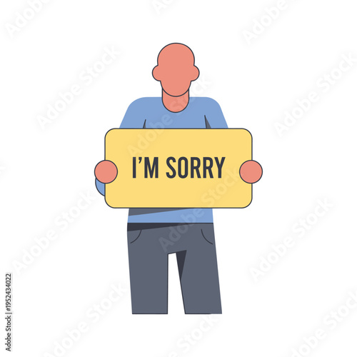 Person Holding 'I'm Sorry' Sign - Apology, Regret, Empathy