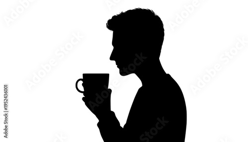 silhouette of a woman drinking coffee