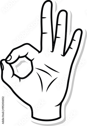 Vector hand gesture icon, okay sign