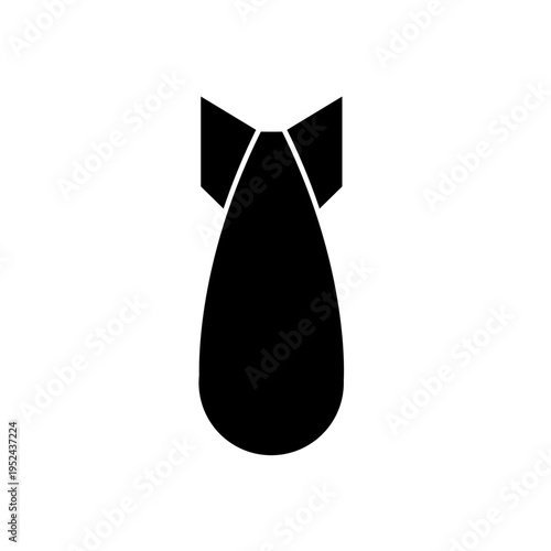 Black Bomb Icon or Symbol Silhouette on White Background