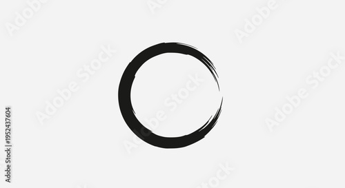 Zen Circle Brush Stroke - Enso Symbol of Enlightenment and Simplicity