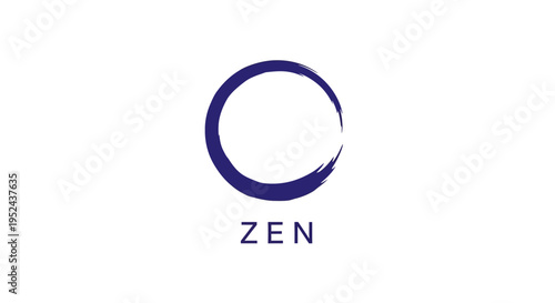 Zen Circle Symbol with Brushstroke Texture and Text