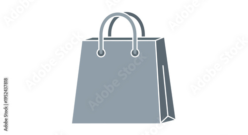 Gray Shopping Bag Icon, Retail Purchase, E-commerce Symbol, Consumerism