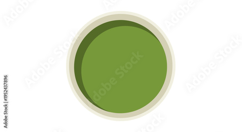 Green Matcha Tea Bowl Top View