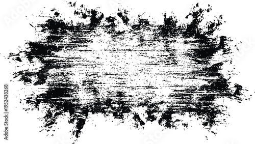 Abstract black and white image with distressed texture and rough edges