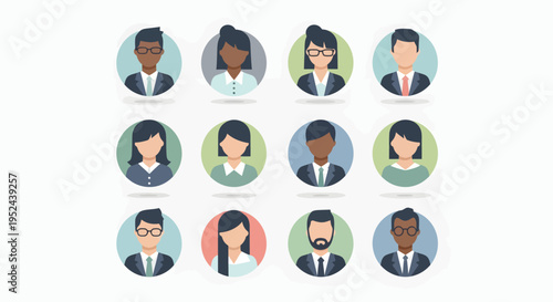 Diverse group of business people faces.