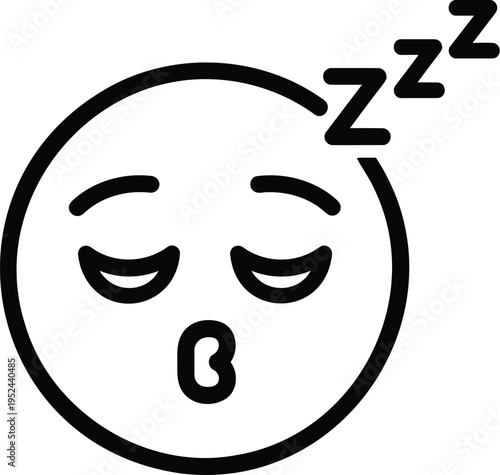 Sleeping face emoji vector, zzz icon