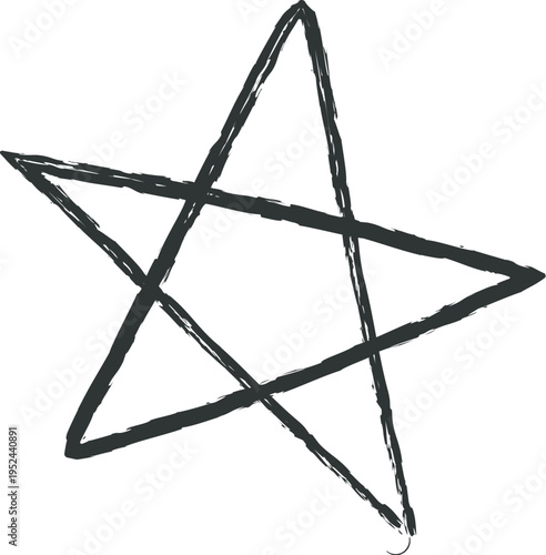 Star Doodle Scribble Line Art