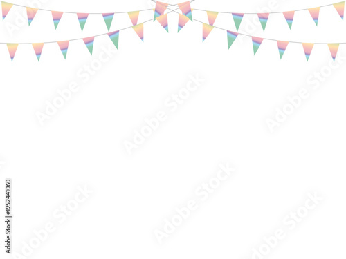 ガーランド三角ひも、曲線、20虹淡F6