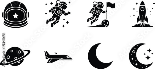 Space exploration icons