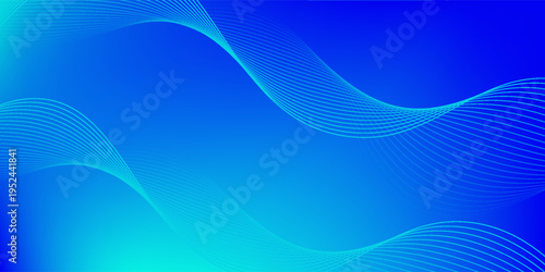 Wavy blended lines with blue cyan gradient mesh abstract background nice for wallpaper or banner
