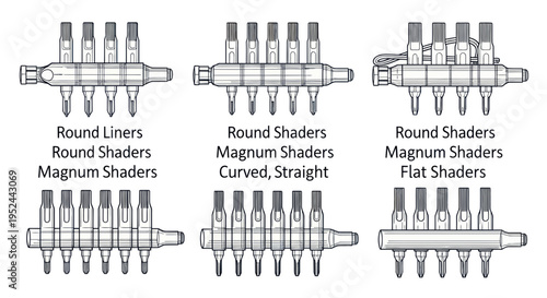 Tattoo Machine Needles Assortment: Round Liners, Magnums, Shaders