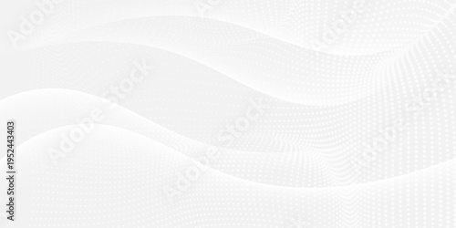 Dot white gray wave light technology texture background. Abstract big data digital concept. 3d rendering.