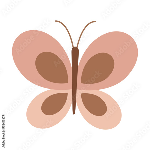 Pastel butterfly clipart, Minimal moths vector illustration, Cartoon flying insects, Spring time, Summer character.